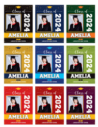 Personalized Graduation Yard Sign 2024 with Photo, 2024 Senior Grad Sign, Class of 2024, Custom Graduation 2024 Yard Sign with Metal H-Stake