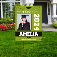 Personalized Graduation Yard Sign 2024 with Photo, 2024 Senior Grad Sign, Class of 2024, Custom Graduation 2024 Yard Sign with Metal H-Stake