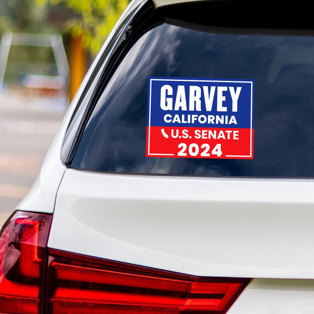 Steve Garvey for U.S. Senate California Sticker Vinyl Decal, Vote Steve Garvey US Senate Election 2024 Bumper Sticker Decal - 6" x 4.5"