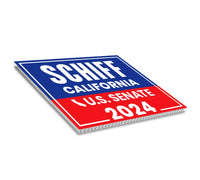 Adam Schiff US Senate Yard Sign - Coroplast US Senate Election California 2024 Race Red White & Blue Yard Sign with Metal H-Stake