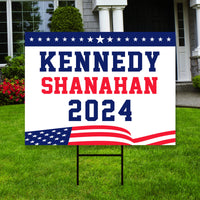 Kennedy Shanahan 2024 Yard Sign - Robert F. Kennedy Jr. For President 2024 Lawn Sign, Election 2024 RFK Jr. Yard Sign with Metal H-Stake