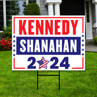 Kennedy Shanahan 2024 Yard Sign - Robert F. Kennedy Jr. For President 2024 Lawn Sign, Election 2024 RFK Jr. Yard Sign with Metal H-Stake