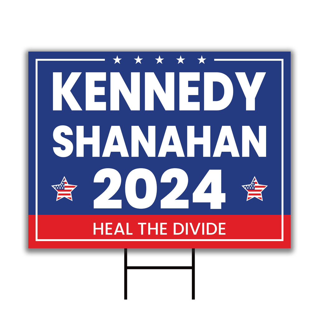 Kennedy Shanahan 2024 Yard Sign - Robert F. Kennedy Jr. For President 2024 Lawn Sign, Election 2024 RFK Jr. Yard Sign with Metal H-Stake