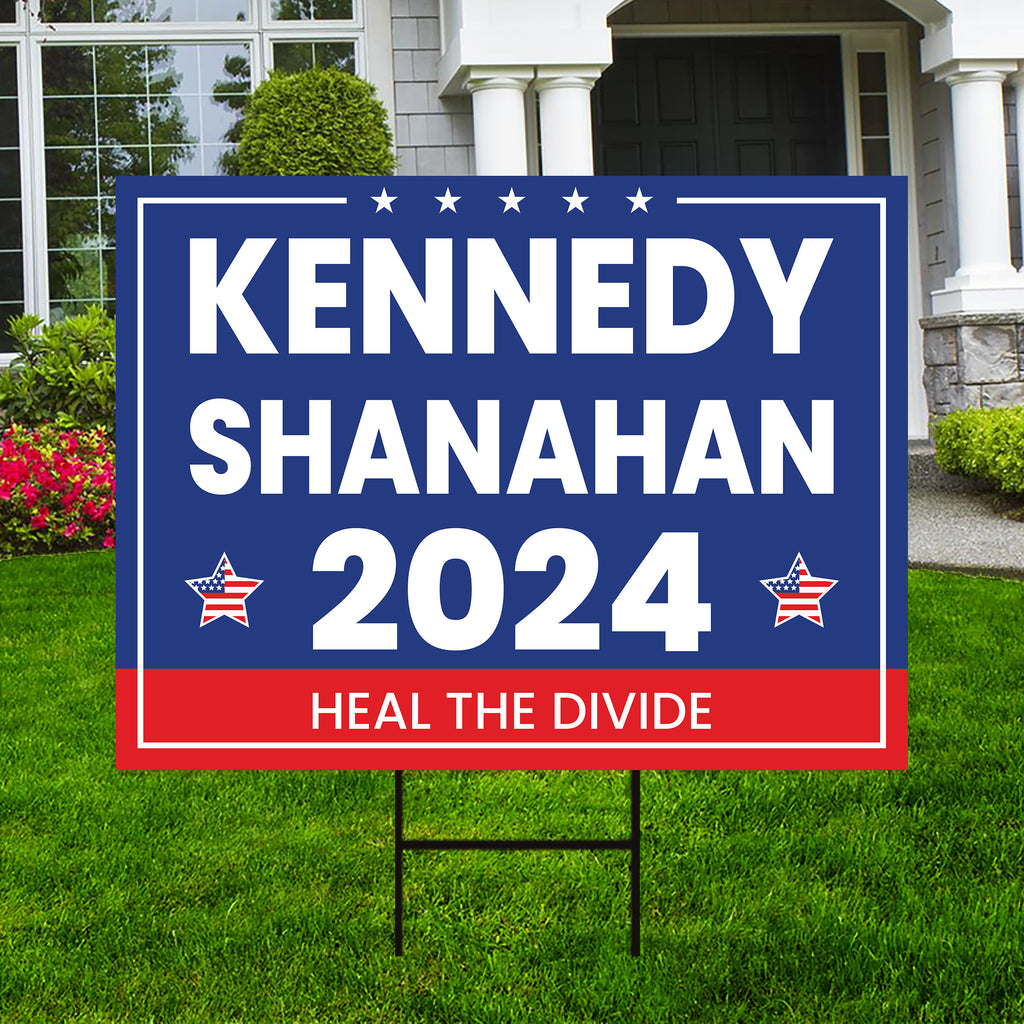 Kennedy Shanahan 2024 Yard Sign - Robert F. Kennedy Jr. For President 2024 Lawn Sign, Election 2024 RFK Jr. Yard Sign with Metal H-Stake