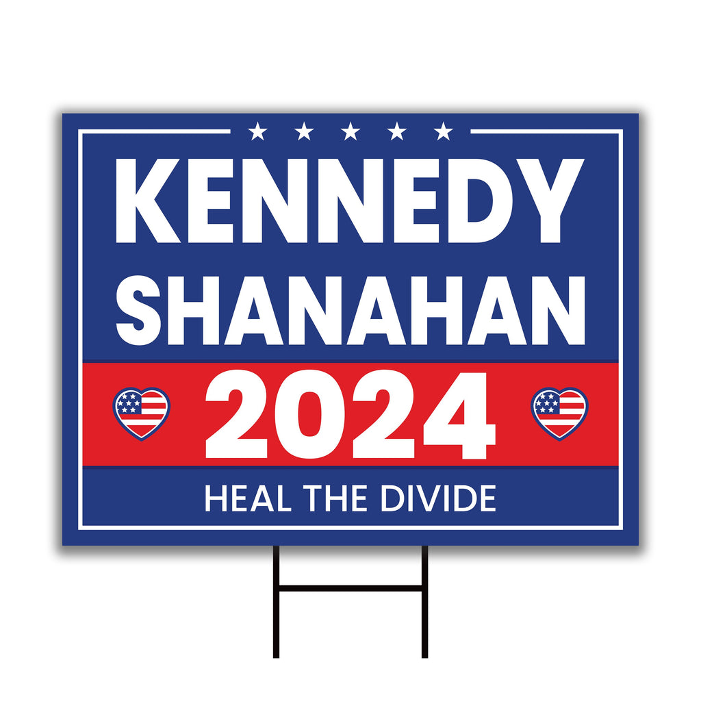 Kennedy Shanahan 2024 Yard Sign - Robert F. Kennedy Jr. For President 2024 Lawn Sign, Election 2024 RFK Jr. Yard Sign with Metal H-Stake