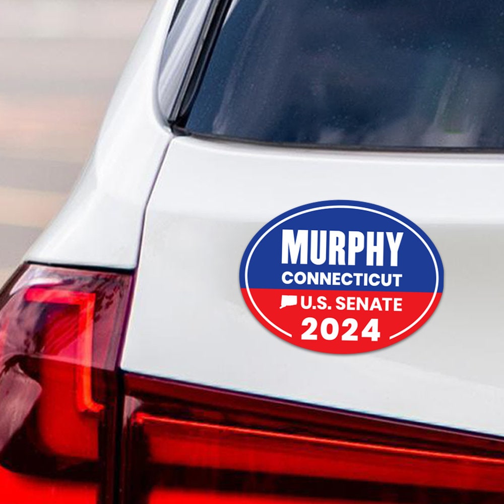 Chris Murphy for U.S. Senate Car Magnet - Vote Chris Murphy Vehicle Magnet, Connecticut US Senate Election 2024 Sticker Magnet - 6" x 4.5"