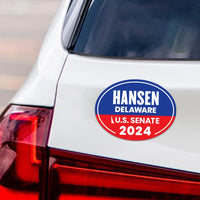 Eric Hansen for U.S. Senate Car Magnet - Vote Eric Hansen Vehicle Magnet, Delaware US Senate Election 2024 Sticker Magnet - 6" x 4.5"