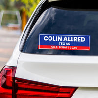 Colin Allred for U.S. Senate Texas Sticker Vinyl Decal, Vote Colin Allred US Senate Election 2024 Bumper Sticker Decal - 10" x 3"