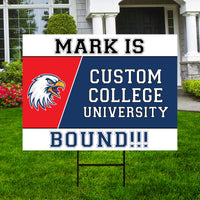 Personalized College Bound Yard Sign, College Logo Sign, Custom Graduate College University Bound Yard Sign with Metal H-Stake