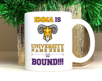 Personalized College Bound Mug - College Graduation, High School Graduation, University Bound, Custom College Logo Mug, Class of 2024 Gifts