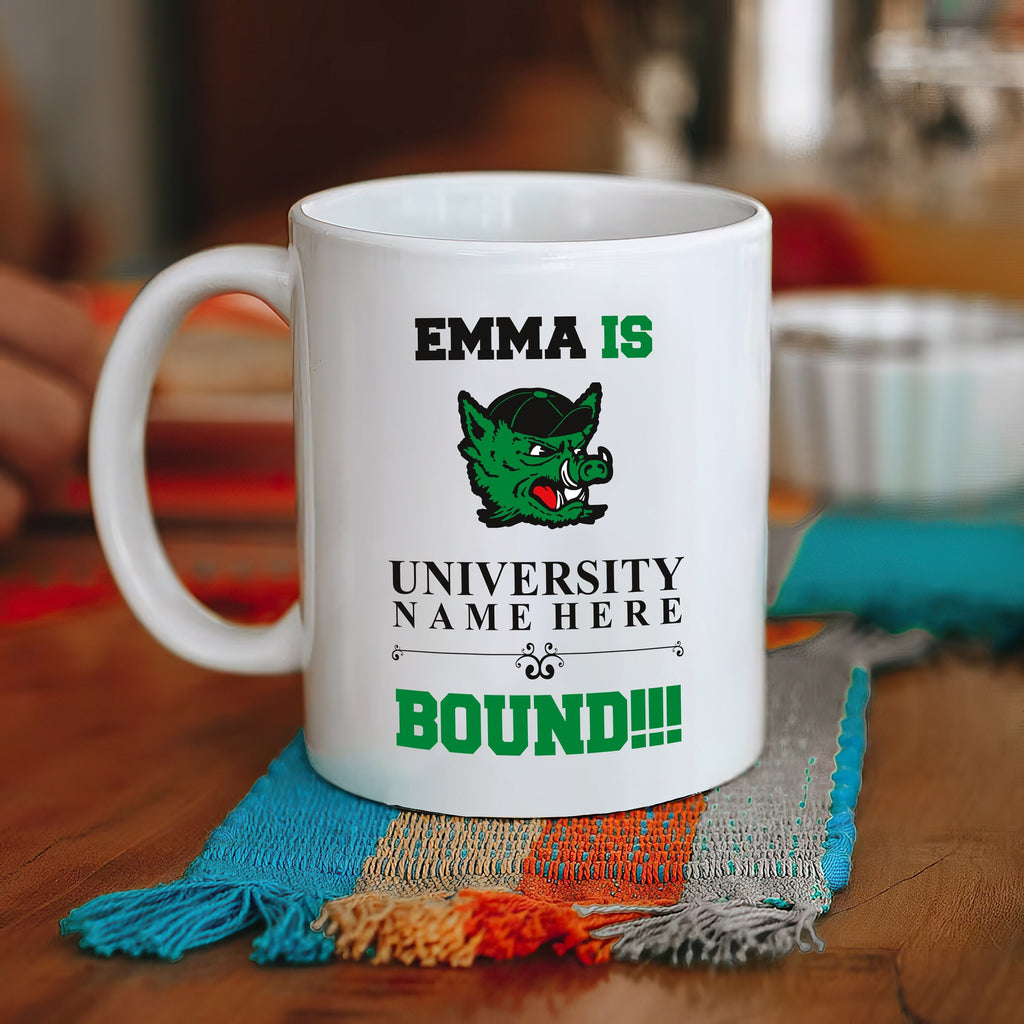 Personalized College Bound Mug - College Graduation, High School Graduation, University Bound, Custom College Logo Mug, Class of 2024 Gifts