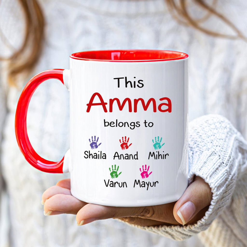 Personalized Indian Name Mother's Day Mug - Custom Name Coffee Cup, Hindu Indian Name Mug, Gift For Mother's Day, Mata, Aai, Bebe, Amma, Maa