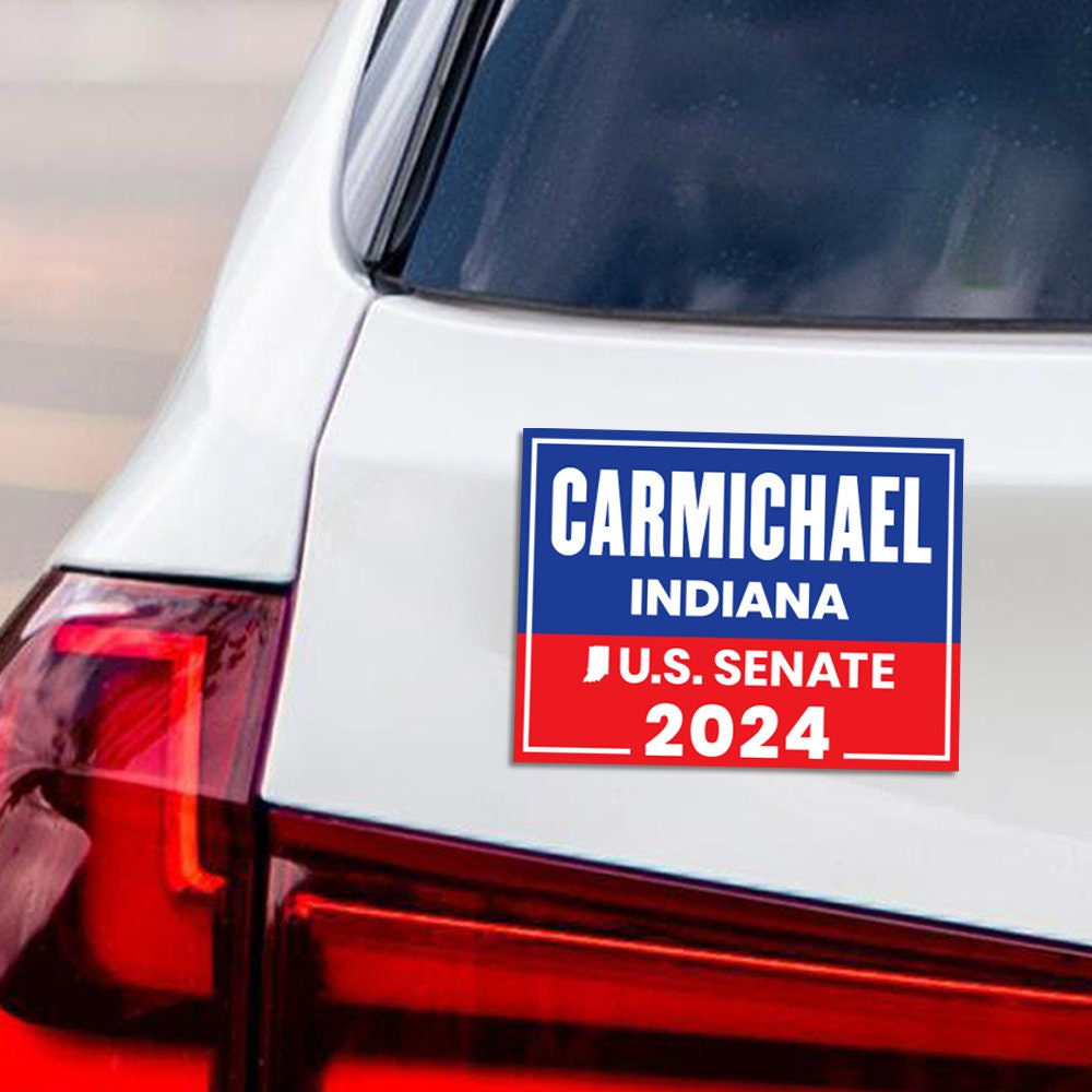 a car with a political sticker on it