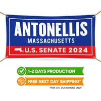 a banner with the name of a massachustts