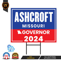 a blue and red sign that says ashcroft missouri