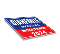 Greg Gianforte For Montana Governor Yard Sign - Coroplast 2024 Governor Elections Race Red White & Blue Yard Sign with Metal H-Stake