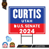 a sign that says curtis utah, u s senate 202