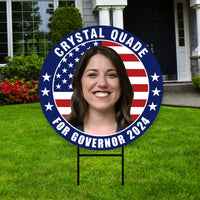 Crystal Quade For Missouri Governor Yard Sign - Coroplast 2024 Governor Elections Race Red White & Blue Yard Sign with Metal H-Stake