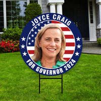 Joyce Craig For New Hampshire Governor Yard Sign - Coroplast 2024 Governor Elections Race Red White & Blue Yard Sign with Metal H-Stake