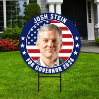 Josh Stein For North Carolina Governor Yard Sign - Coroplast 2024 Governor Elections Race Red White & Blue Yard Sign with Metal H-Stake