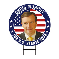 Chris Murphy US Senate Yard Sign - Coroplast US Senate Election Connecticut 2024 Race Red White & Blue Yard Sign with Metal H-Stake