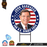 John Barrasso US Senate Yard Sign - Coroplast US Senate Election Wyoming 2024 Race Red White & Blue Yard Sign with Metal H-Stake