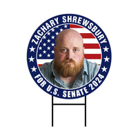 Zachary Shrewsbury US Senate Yard Sign - Coroplast US Senate Election West Virginia 2024 Race Red White & Blue Yard Sign with Metal H-Stake