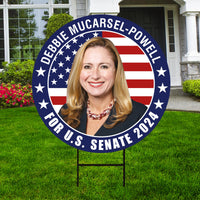 Debbie US Senate Yard Sign - Coroplast US Senate Election Florida 2024 Race Red White & Blue Yard Sign with Metal H-Stake