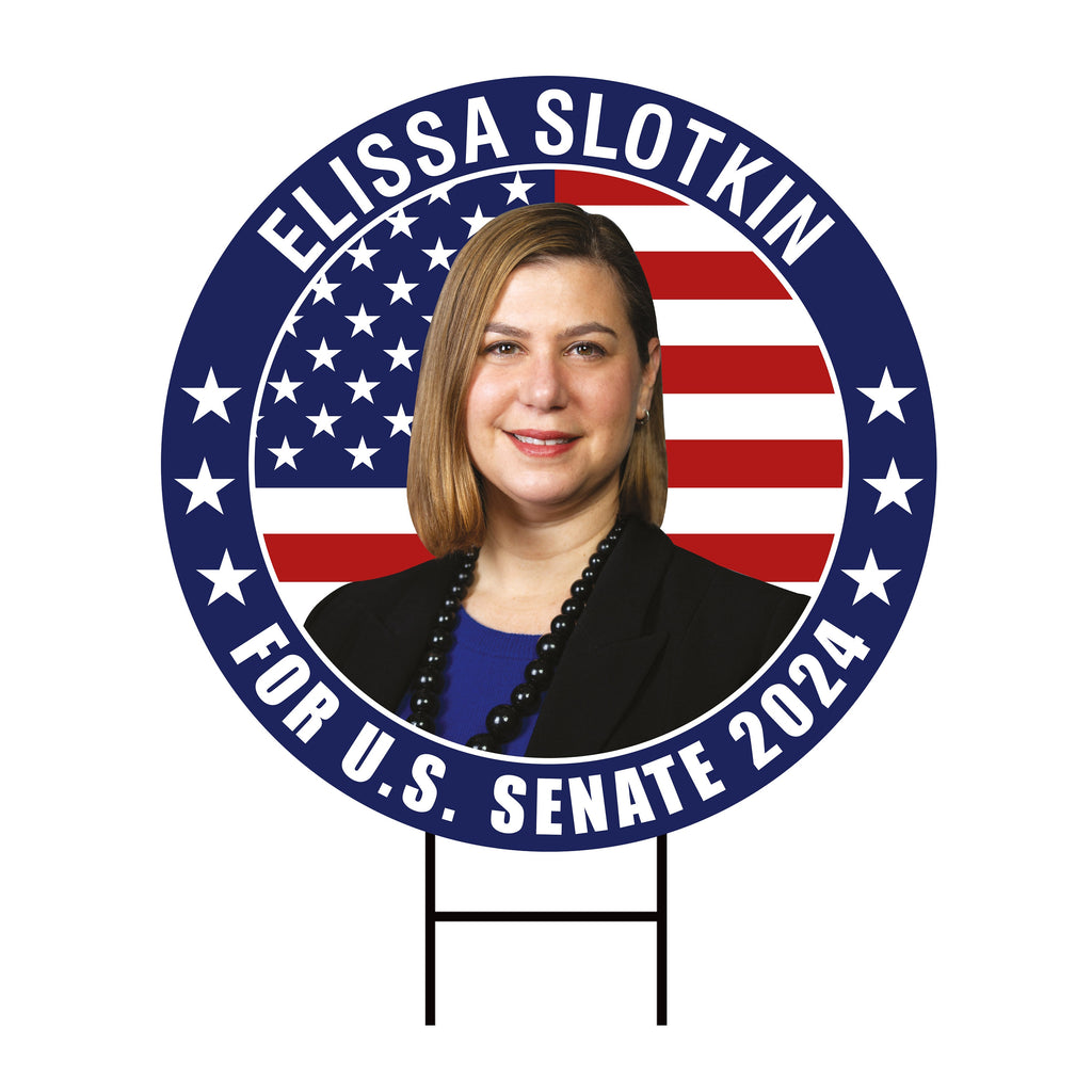 Elissa Slotkin US Senate Yard Sign - Coroplast US Senate Election Michigan 2024 Race Red White & Blue Yard Sign with Metal H-Stake