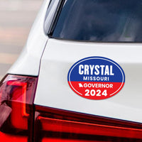 a sticker on the back of a car that says crystal missouri