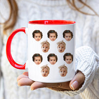 Personalized Baby Photo Mug, Custom Baby Face Pattern Mug, Father's Day Gift, Baby Face Cup, Grandpa Mug Gift, Dad Birthday Gift, Funny Gift