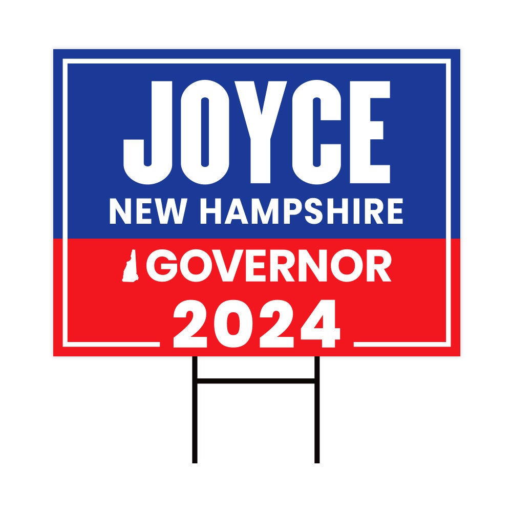 Joyce Craig For New Hampshire Governor Yard Sign - Coroplast 2024 Governor Elections Race Red White & Blue Yard Sign with Metal H-Stake