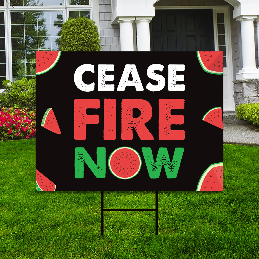 Ceasefire Now Yard Sign - Coroplast Ceasefire Now Lawn Sign, We Believe  Peace Sign, Stop the Hate Yard Sign with Metal H-Stake