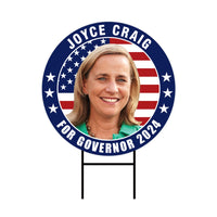 Joyce Craig For New Hampshire Governor Yard Sign - Coroplast 2024 Governor Elections Race Red White & Blue Yard Sign with Metal H-Stake