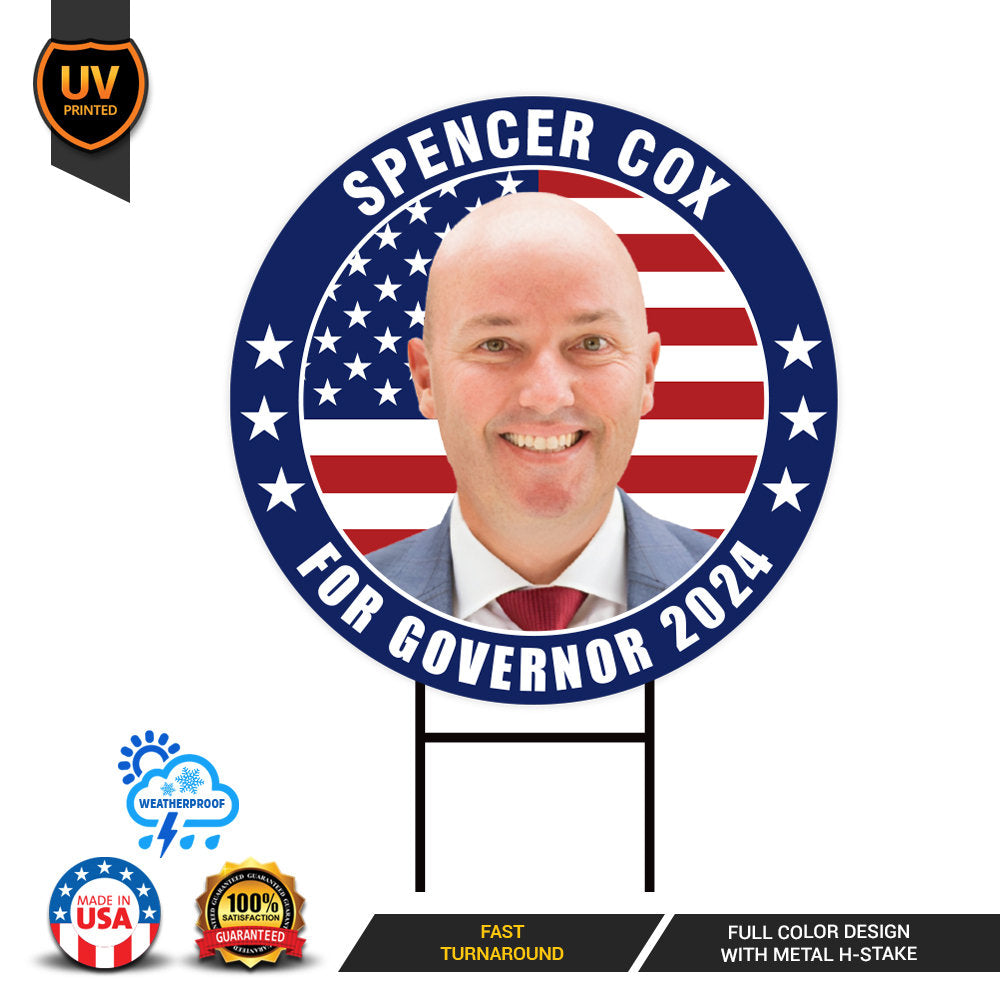 Spencer Cox For Utah Governor Yard Sign - Coroplast 2024 Governor Elec ...