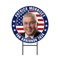 Patrick Morrisey For West Virginia Governor Yard Sign - Coroplast 2024 Governor Elections Race Red White & Blue Yard Sign with Metal H-Stake