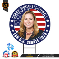 Debbie US Senate Yard Sign - Coroplast US Senate Election Florida 2024 Race Red White & Blue Yard Sign with Metal H-Stake