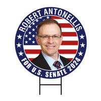 Robert Antonellis US Senate Yard Sign - Coroplast US Senate Election Massachusetts 2024 Race Red White & Blue Yard Sign with Metal H-Stake