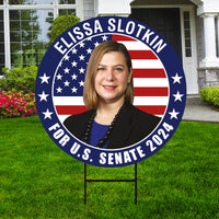 Elissa Slotkin US Senate Yard Sign - Coroplast US Senate Election Michigan 2024 Race Red White & Blue Yard Sign with Metal H-Stake