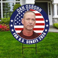 Dan Osborn US Senate Yard Sign - Coroplast US Senate Election Nebraska 2024 Race Red White & Blue Yard Sign with Metal H-Stake