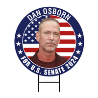 Dan Osborn US Senate Yard Sign - Coroplast US Senate Election Nebraska 2024 Race Red White & Blue Yard Sign with Metal H-Stake