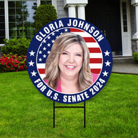 Gloria Johnson US Senate Yard Sign - Coroplast US Senate Election Tennessee 2024 Race Red White & Blue Yard Sign with Metal H-Stake