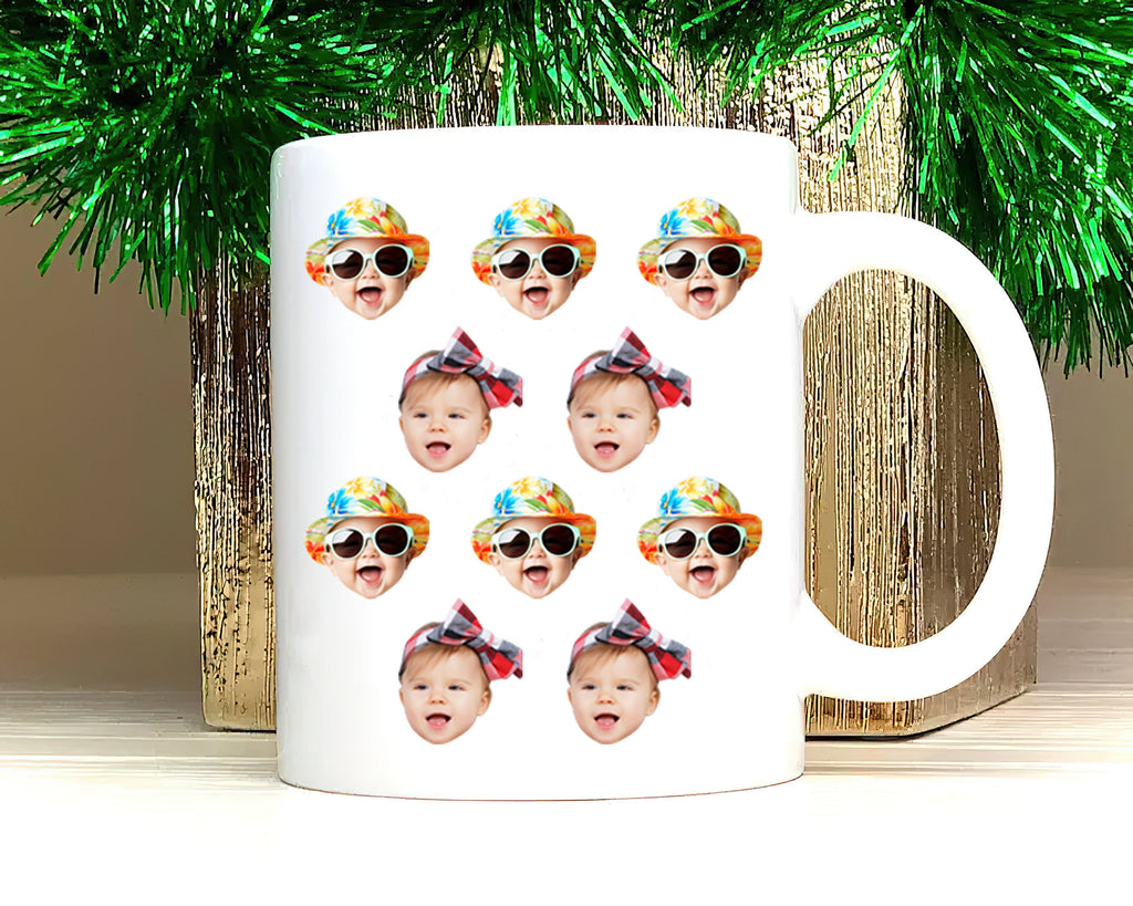 Personalized Baby Photo Mug, Custom Baby Face Pattern Mug, Father's Day Gift, Baby Face Cup, Grandpa Mug Gift, Dad Birthday Gift, Funny Gift