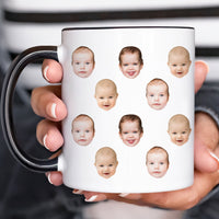 Personalized Baby Photo Mug, Custom Baby Face Pattern Mug, Father's Day Gift, Baby Face Cup, Grandpa Mug Gift, Dad Birthday Gift, Funny Gift