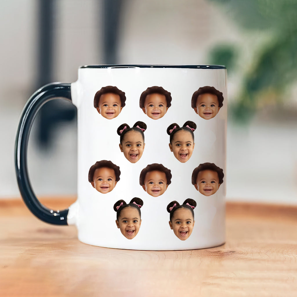 Personalized Baby Photo Mug, Custom Baby Face Pattern Mug, Father's Day Gift, Baby Face Cup, Grandpa Mug Gift, Dad Birthday Gift, Funny Gift