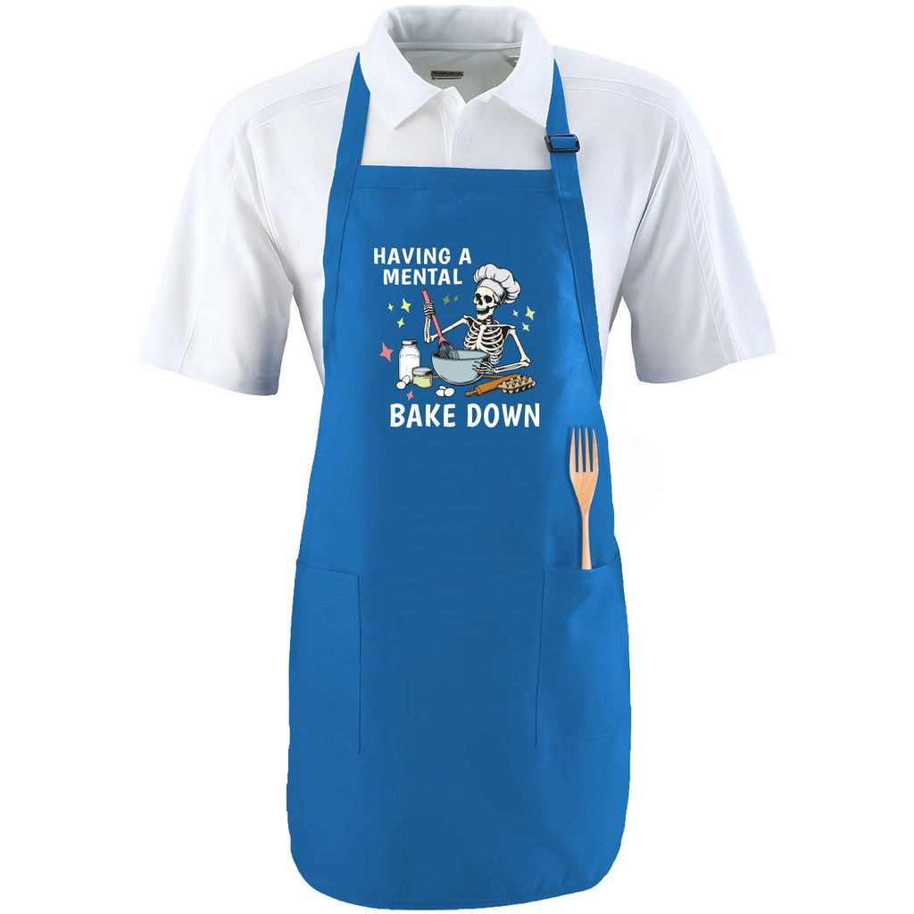 Having A Mental Bake Down Apron, Adjustable Neck, Funny Apron, Full-Length Cooking Apron with Pockets, Baking Apron, Cookie Baker Gift