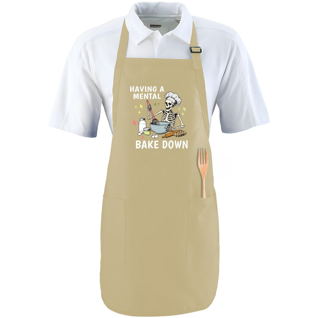 Having A Mental Bake Down Apron, Adjustable Neck, Funny Apron, Full-Length Cooking Apron with Pockets, Baking Apron, Cookie Baker Gift