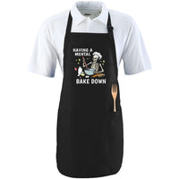 Having A Mental Bake Down Apron, Adjustable Neck, Funny Apron, Full-Length Cooking Apron with Pockets, Baking Apron, Cookie Baker Gift