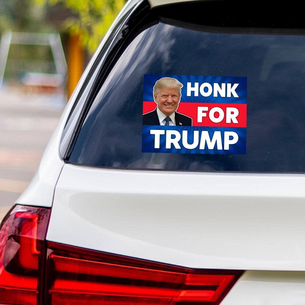 Honk for Trump Sticker Vinyl Decal - Trump 2024, Donald Trump For President 2024, Take America Back Bumper Sticker Decal - 6" x 4.5"