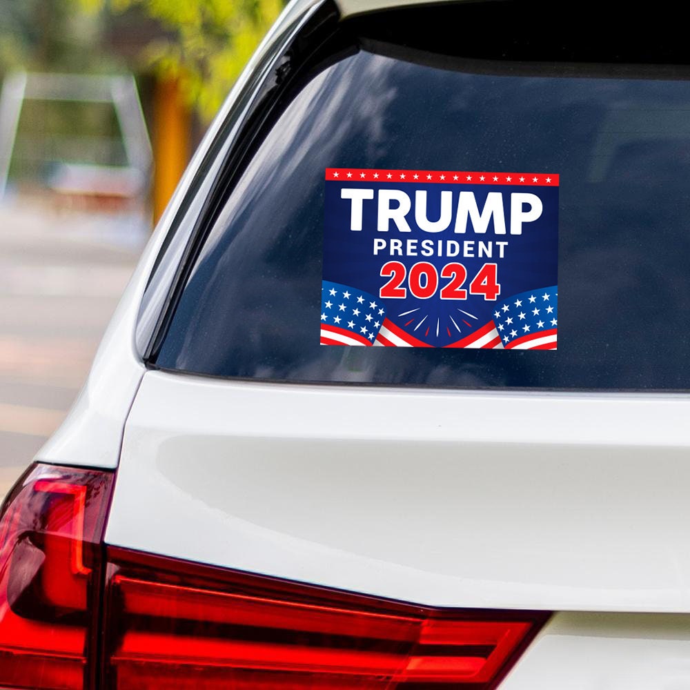 Trump 2024 Sticker Vinyl Decal - Trump 2024, Donald Trump For President 2024, Take America Back Bumper Sticker Decal - 6" x 4.5"